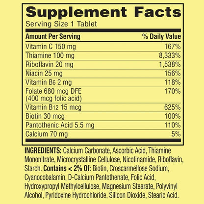 Spring Valley Super Vitamin B-Complex | Over 8 Month Supply | Supports Energy Production, Cardiovascular, Immune and Nervous System Health | 250 Tablets; Exp 09/2026 STAINED PACK-See last picture
