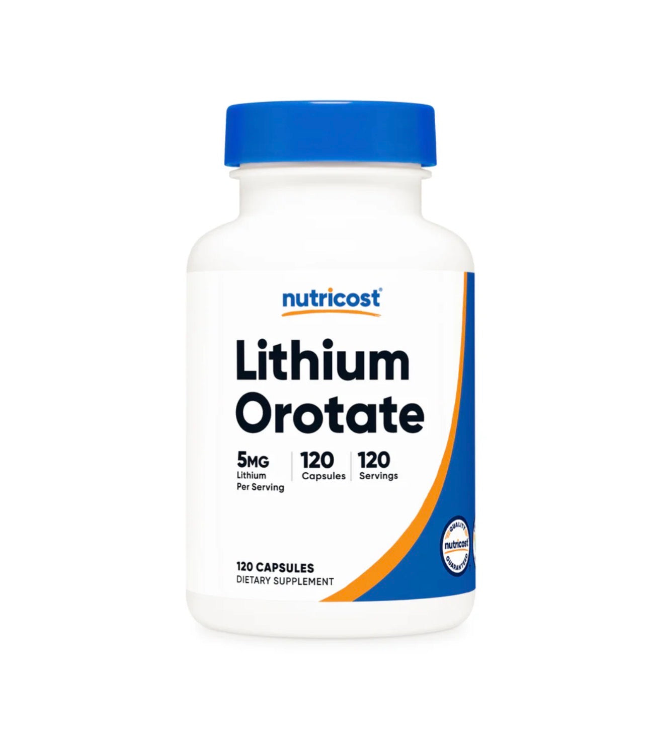 Nutricost Lithium Ororate 5mg | Brain and Nervous System Health | Supports Healthy Mood, Emotional Wellness, Behavior, Memory & Neurotransmitter Activity | 120 Capsules; Exp 09/2028