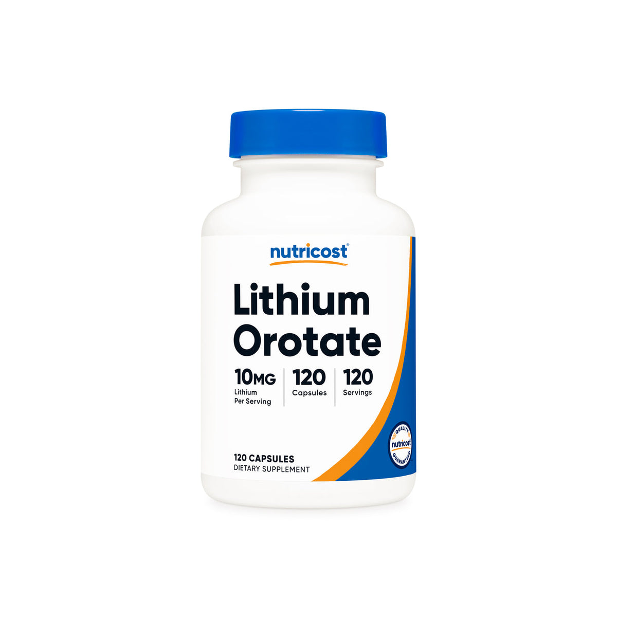 Nutricost Lithium Ororate 10mg | Brain and Nervous System Health | Supports Healthy Mood, Emotional Wellness, Behavior, Memory & Neurotransmitter Activity | 120 Capsules; Exp 09/2028