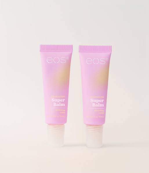 Eos 24HR Moisture Super Balm | Birthday Cake Lip Balm Flavour | 0.35 fl oz, 2 Pack