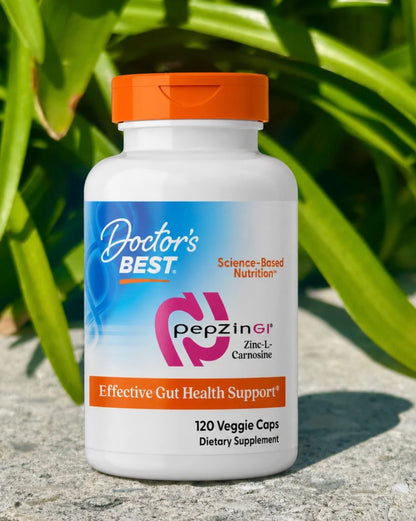 Doctor's Best PepZin GI Zinc-L-Carnosine Complex | Digestive Support | 120 Veggie Capsules; Exp 05/2028 *New look