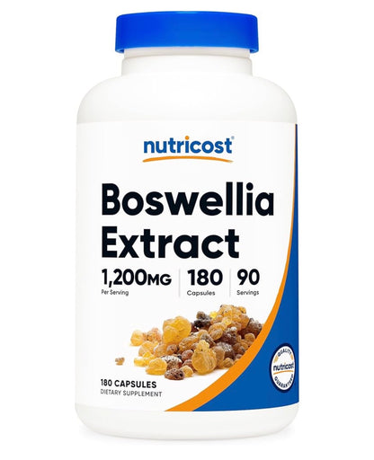 Nutricost Boswellia Extract 1,200mg (Frankincense) | Supports Joint Integrity, Movement & Flexibility | 65% Boswellic Acid | For Joint Health & Mobility | 180 Capsules; Exp 02/2028