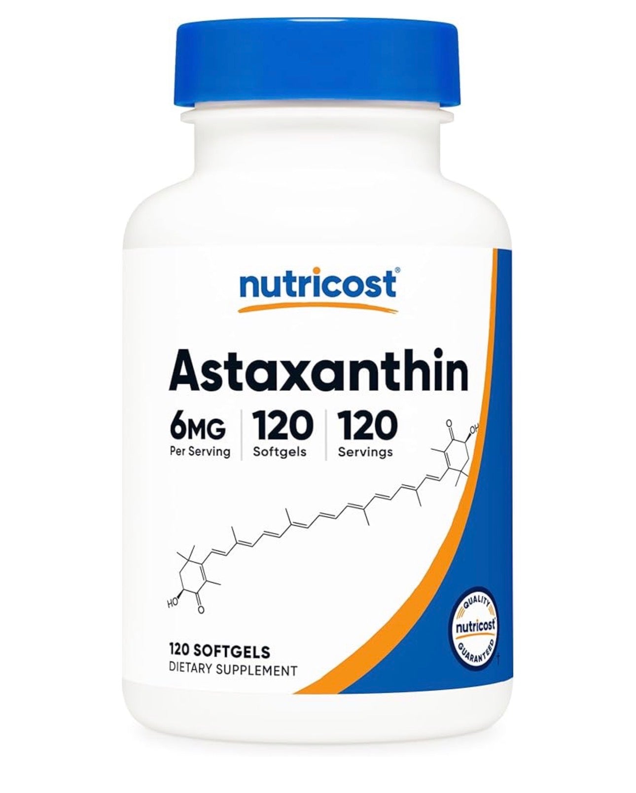 Nutricost Astaxanthin 6mg | Supports Overall Eye Health and Promotes a Healthy Nervous System | Supports Skin Elasticity & Hydration for Healthy Aging | 120 Softgels; Exp❗️ Smudged 12/2028 👉🏽Check last picture