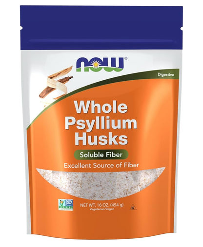 NOW Whole Psyllium Husks | Soluble Fibre | Natural Fiber Supplement | Appetite Management | Promotes Regularity & Helps Support Normal Bowel Elimination | 16oz/454g; Exp 06/2029