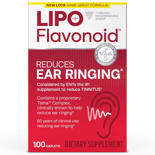 Lipo-Flavonoid Plus | Tinnitus Relief for Ear Ringing | 100 Caplets; Exp 09/2027