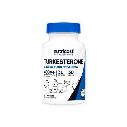 Nutricost Turkesterone 600mg | Promotes Anabolic Activity, Muscular Development & Recovery | 30 Capsules; Exp 09/2027