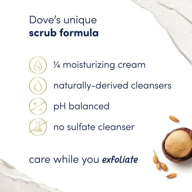 Dove Crushed Macadamia & Rice Milk Exfoliating Body Scrub 15oz/425g