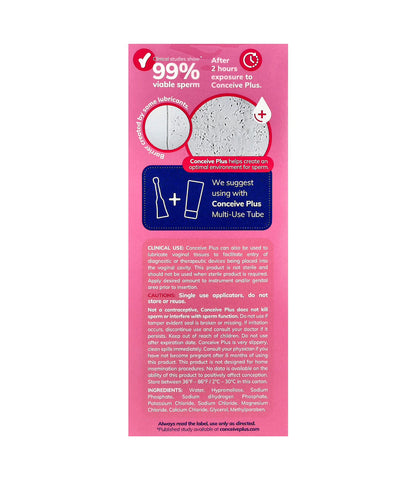 CONCEIVE PLUS  Fertility Lubricant | Supports Sperm Viability | Fertility Friendly | For Use By Couples Trying To Get Pregnant | Mimics Fertile Fluids | 𝐏𝐫𝐞-𝐅𝐢𝐥𝐥𝐞𝐝 𝐀𝐩𝐩𝐥𝐢𝐜𝐚𝐭𝐨𝐫𝐬 - 𝟖 𝐩𝐚𝐜𝐤 𝐱 𝟒𝐠; Exp 01/2028
