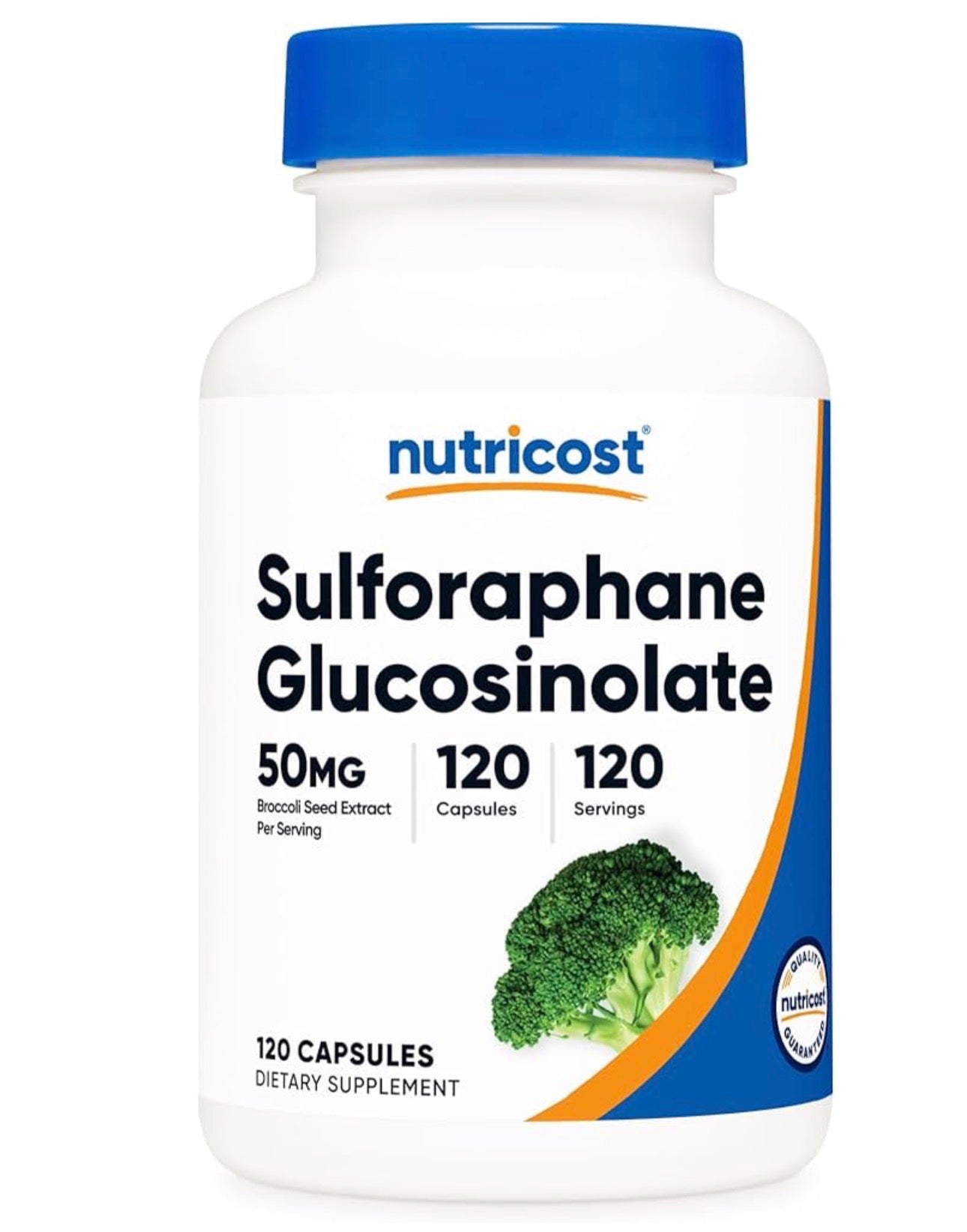 Nutricost Sulforaphane Glucosinolate 50mg (SGS) | Broccoli seed extract | Broccoli Sprout | Anti-Inflammatory, Antioxidant, Supports Your Body’s Natural Detoxification Processes | 120 Capsules; Exp 10/2028