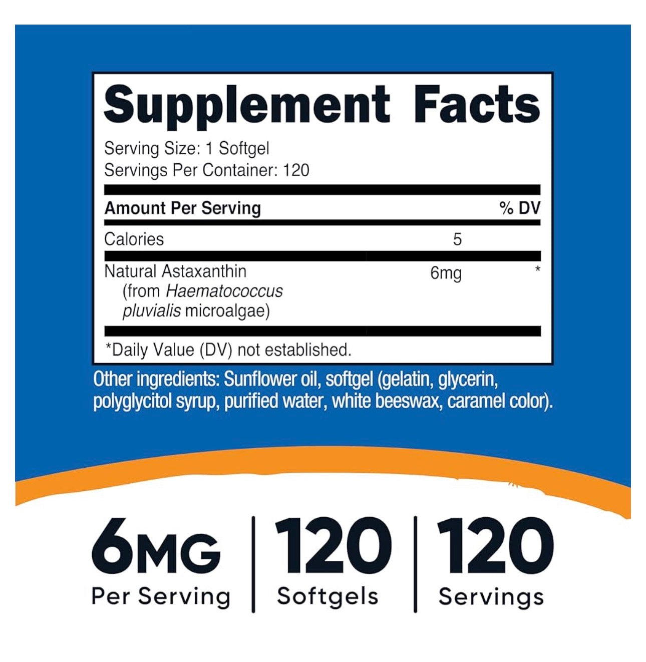 Nutricost Astaxanthin 6mg | Supports Overall Eye Health and Promotes a Healthy Nervous System | Supports Skin Elasticity & Hydration for Healthy Aging | 120 Softgels; Exp❗️ Smudged 12/2028 👉🏽Check last picture