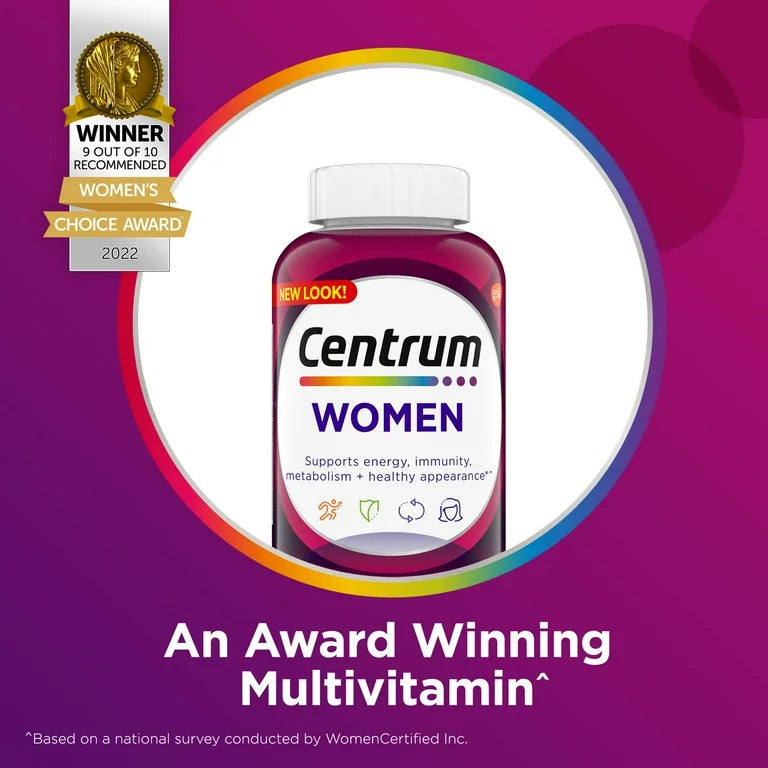 Centrum Multivitamin for Women | Multivitamin/Multimineral Supplement With Iron, Vitamin D3 | 100 Tablets; Exp 10/2027❗️Limited Edition Pack 👉🏽Check last picture
