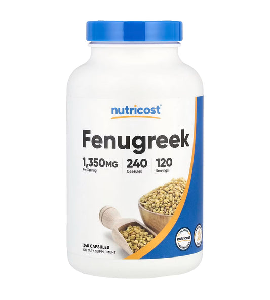 Nutricost Fenugreek | 1350mg Per Serving | Traditional Lactation/Breastfeeding Support | 240 Capsules; Exp 02/2028