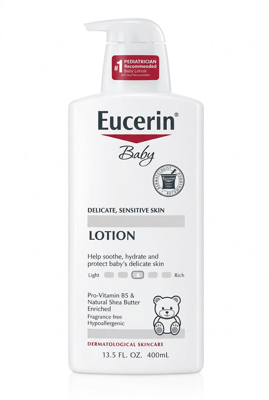 Eucerin Baby Lotion | Delicate, Sensitive Skin | Fragrance Free, 13.5fl.oz/400ml