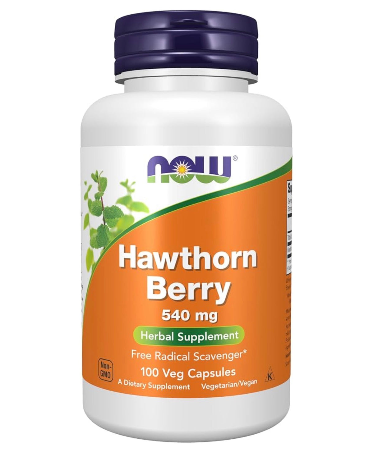 NOW Hawthorn Berry 540mg | Free Radical Scavenger | 100 Capsules; Exp 03/2029