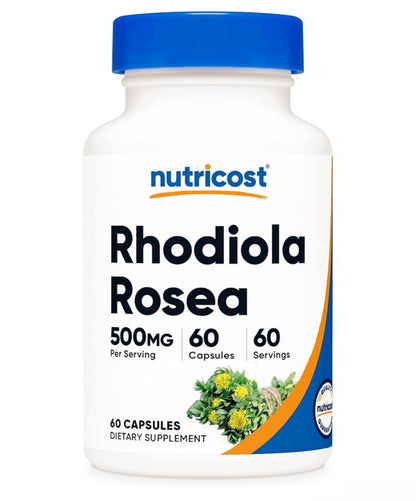 Nutricost Rhodiola Rosea 500mg | Promotes Healthy Energy Levels & Mood | Helps Mind & Body Adapt to Stress of Daily Life | Supports Healthy Brain Function | 60 Capsules; Exp 06/2028