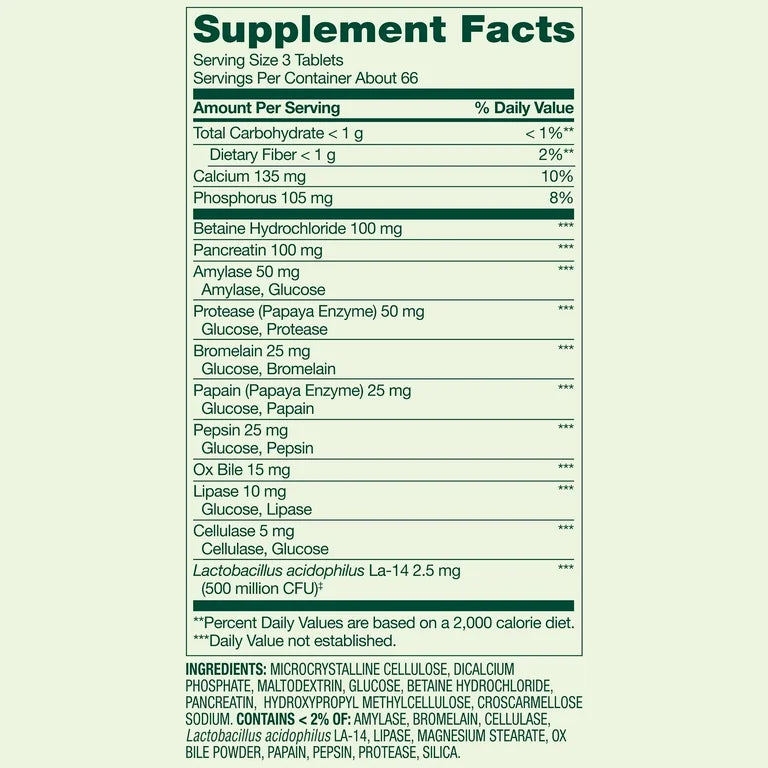 Spring Valley Probiotic Multi-Enzyme Digestive Formula | 66 Day Supply | Improves Digestion | Digestive Enzymes | 200 Tablets; Exp 05/2027 *New look