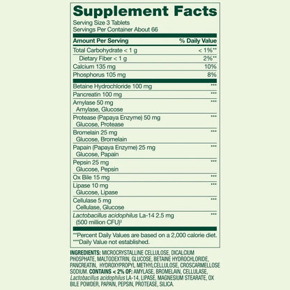 Spring Valley Probiotic Multi-Enzyme Digestive Formula | 66 Day Supply | Improves Digestion | Digestive Enzymes | 200 Tablets; Exp 05/2027 *New look