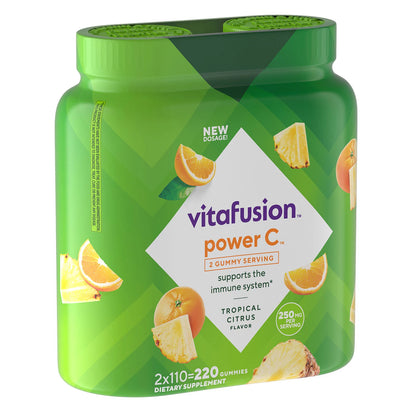 Vitafusion Power C Vitamin C Gummies | Immune Support | For Healthy Glowing Skin | Orange Flavored | 220 Gummies; Exp 11/2025