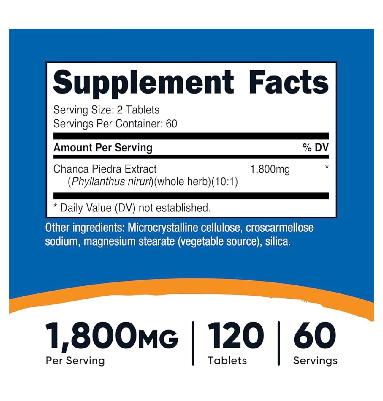 Nutricost Chanca Piedra Extract 1800mg - Stone Breaker | Supports Kidney Health | Maintains Optimal Liver Health | Powerful Detoxification for Kidney & Gallbladder | 120 Tablets; 12/2028