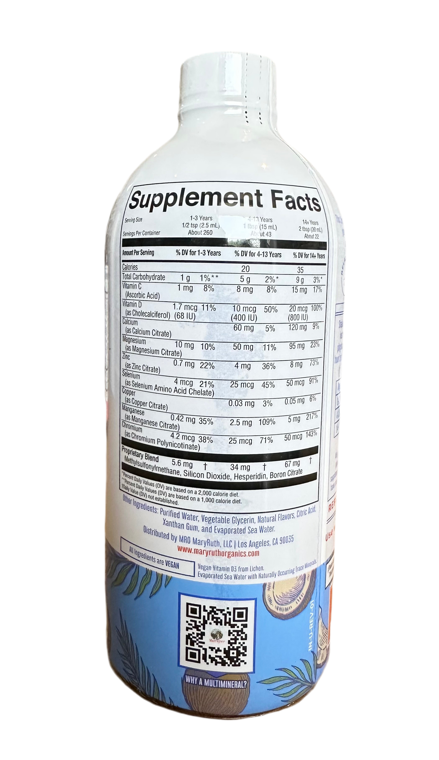 MaryRuth’s Organics Liquid Nighttime Multimineral | For the Whole Family (1 Year & Above) | Bedtime Routine with Magnesium Citrate, Calcium, Zinc, Vitamin D3, MSM, Chromium | Coconut Dream, 22oz/650ml; Exp 04/2027