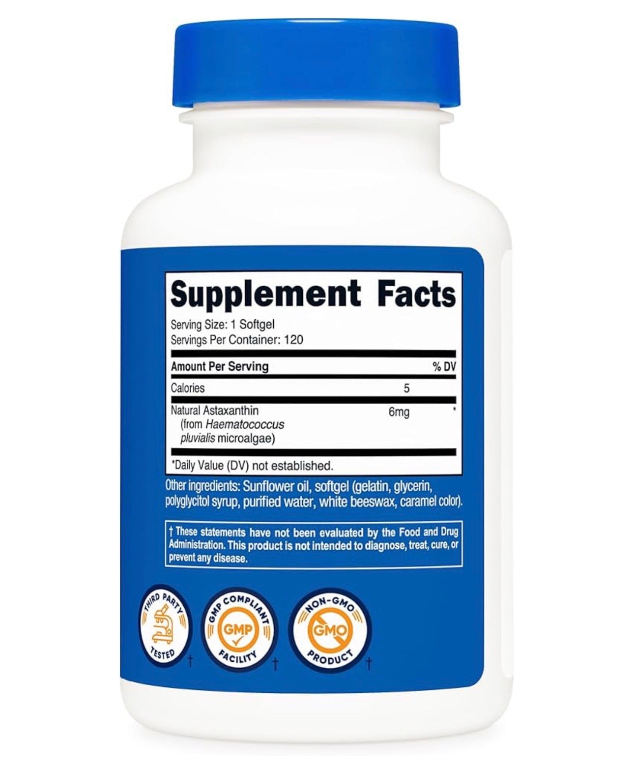 Nutricost Astaxanthin 6mg | Supports Overall Eye Health and Promotes a Healthy Nervous System | Supports Skin Elasticity & Hydration for Healthy Aging | 120 Softgels; Exp❗️ Smudged 12/2028 👉🏽Check last picture