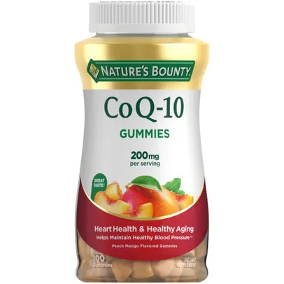 Nature’s Bounty CoQ-10 Gummy 200mg | Helps Maintain Healthy Blood Pressure | Supports Heart Health & Healthy Aging | Peach Mango Flavor; 100 Gummies Exp 02/2026