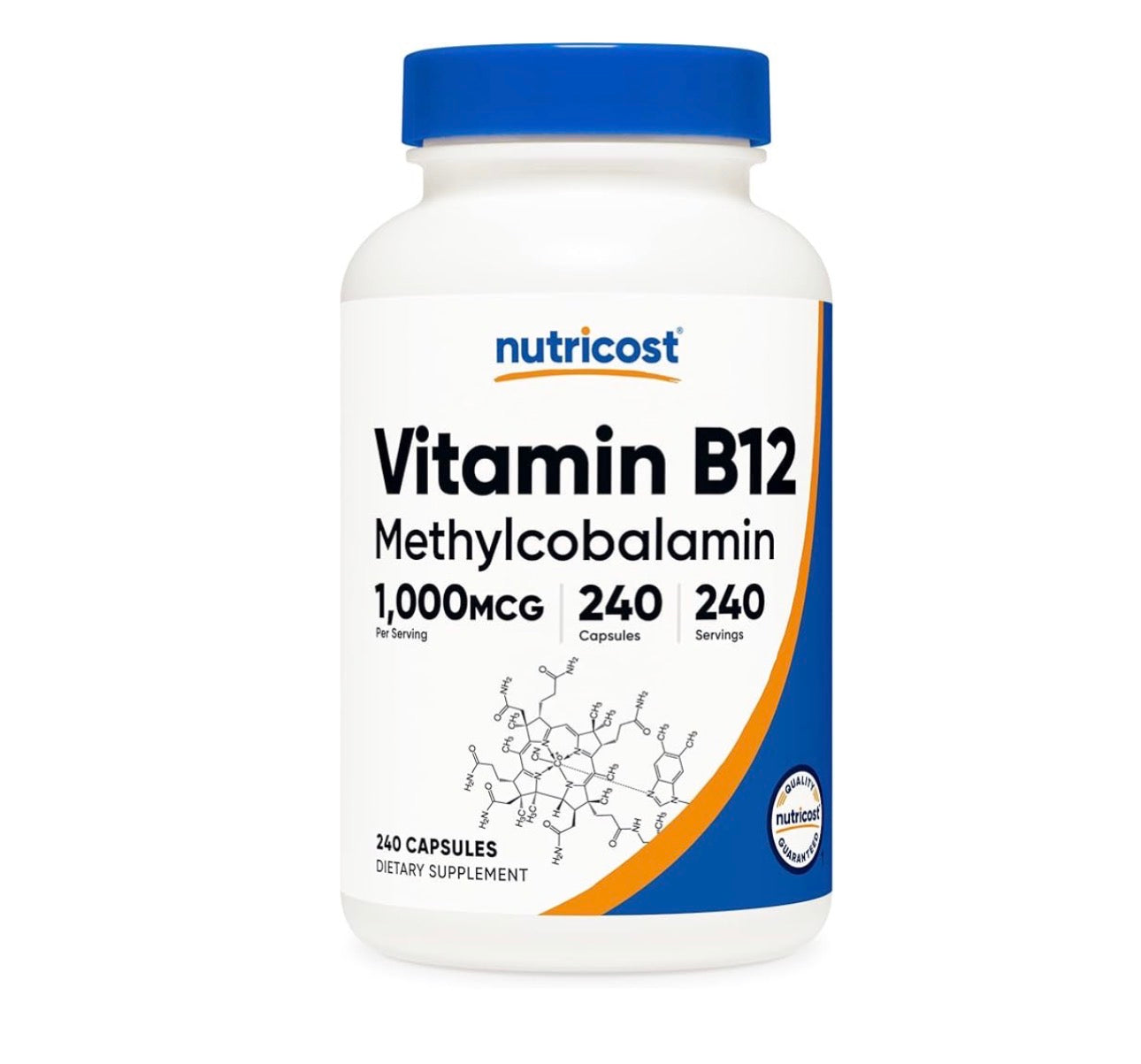 Nutricost Vitamin B12 (Methylcobalamin) 1000mcg | 240 Day Supply | Improves Mood | Supports Healthy Skin and Nails | 240 Capsules; Exp 10/2028