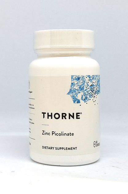 THORNE Zinc Picolinate 15mg | Highly Absorbable Zinc | Supports Wellness, Immune System, Eye, Skin & Reproductive Health | 60 Capsule; Exp 08/2028