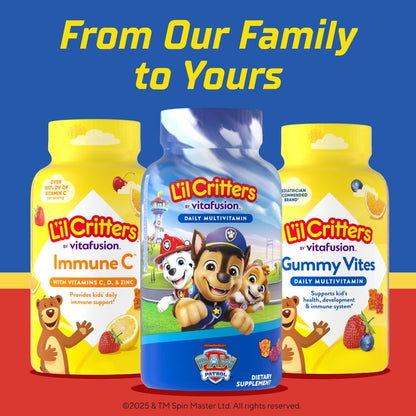 Lil Critters Paw Patrol Children Daily Multivitamin Gummies | With a Boost of Vitamins C & D | For Kids Aged 2 Years & Above | 60 Gummies; Exp 09/2027
