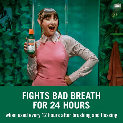 TheraBreath Fresh Breath Mouth Rinse | Alcohol-Free Mouthwash for Adults | Rainforest Mint 16oz/473ml; Exp 12/2027