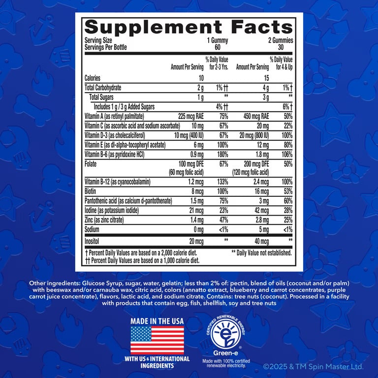 Lil Critters Paw Patrol Children Daily Multivitamin Gummies | With a Boost of Vitamins C & D | For Kids Aged 2 Years & Above | 60 Gummies; Exp 09/2027