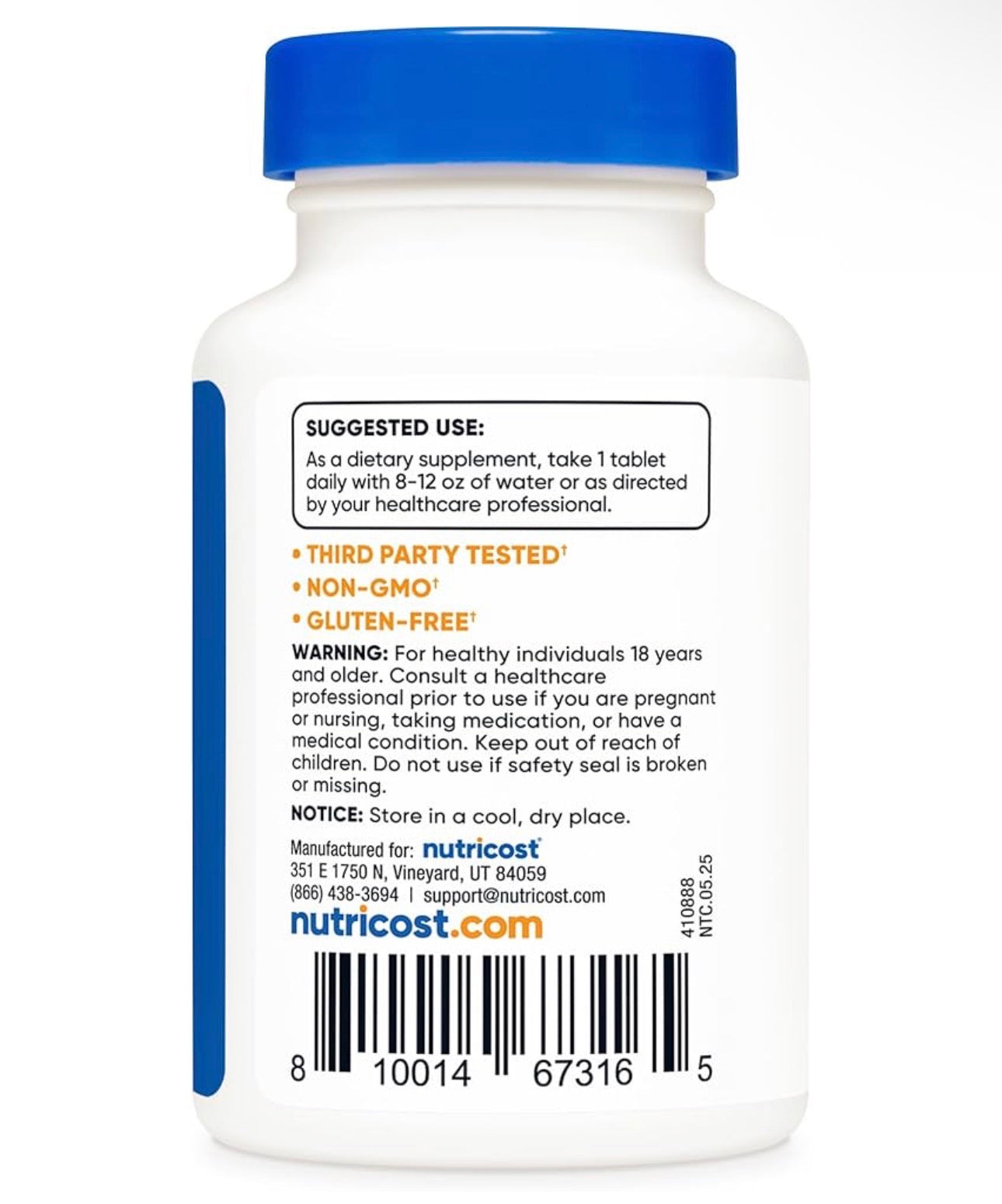 Nutricost Chromium Picolinate 1000mcg | Supports Healthy Sugar Metabolism | 240 Tablets; Exp 01/2029