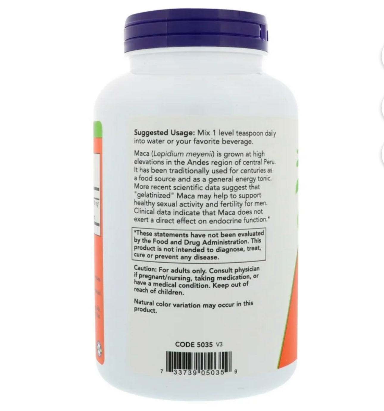 NOW Maca Pure Powder | Organic | Sexual & Reproductive Health | Supports Fertility | 7oz/198g; Exp 02/2028