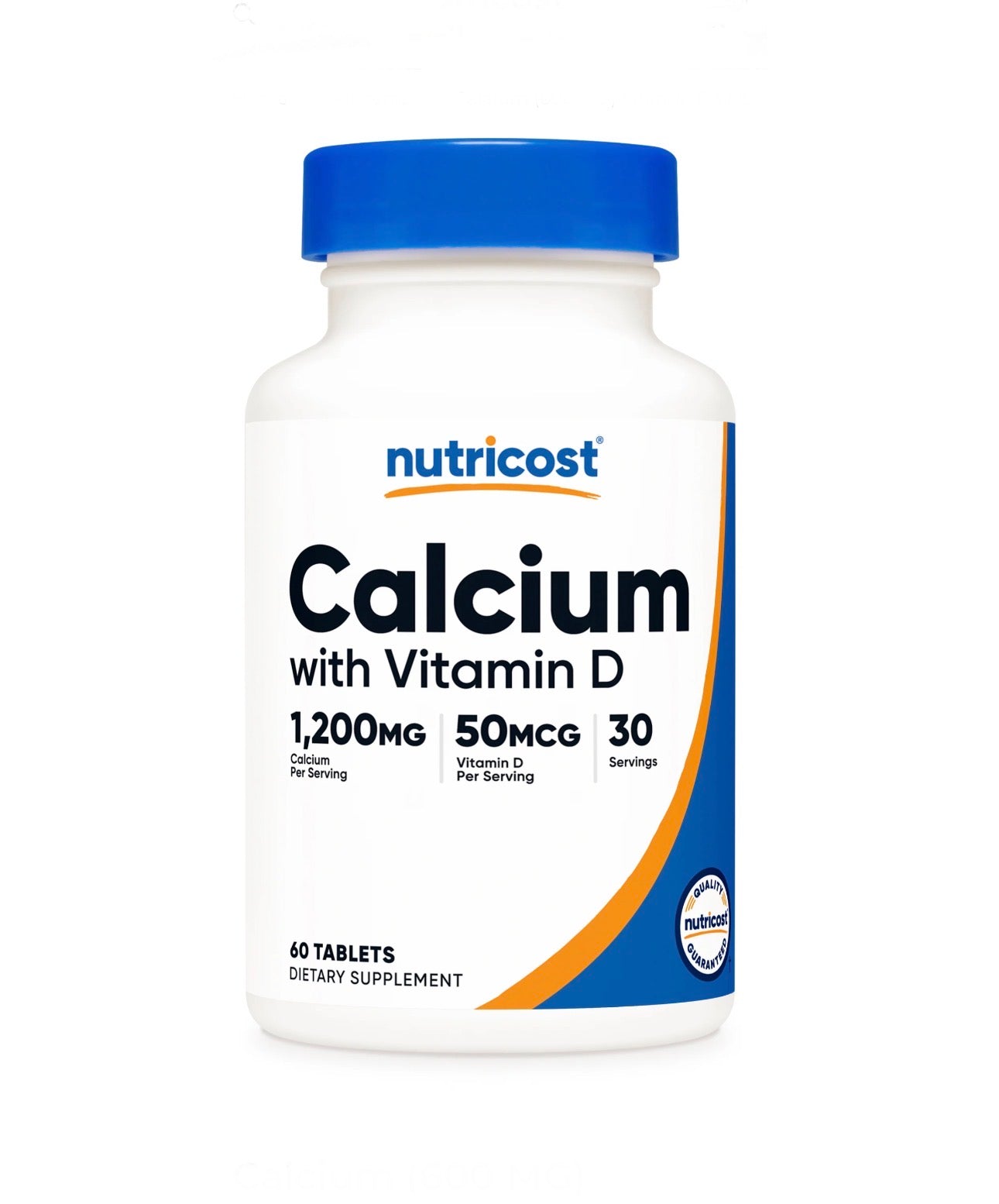 Nutricost Calcium with Vitamin D3 | Calcium (1200mg) Vitamin D (50mcg) | Supports Bone Health & Reduces the Risk of Osteoporosis | 60 Tablets; Exp 08/2028