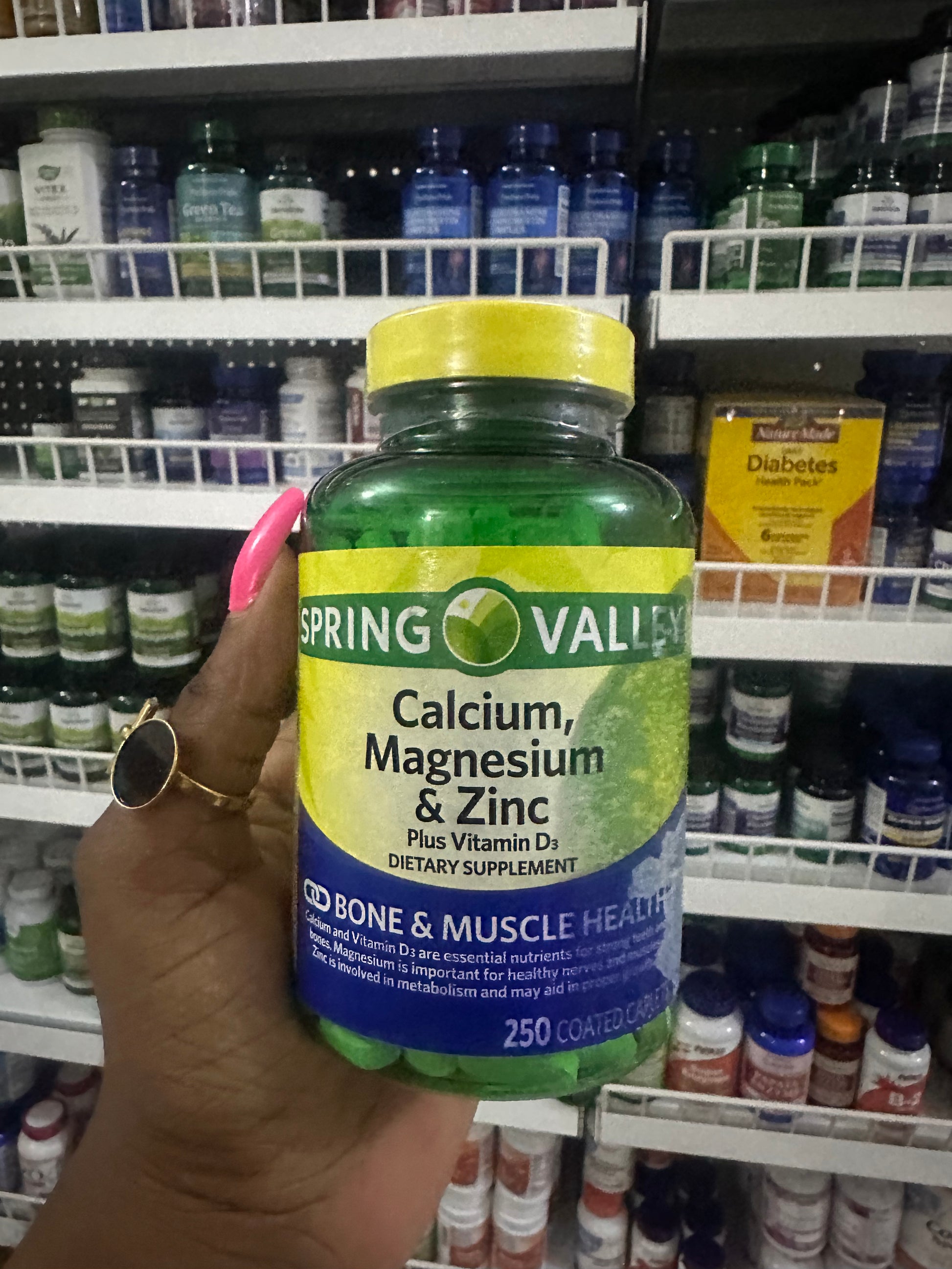 Spring Valley Calcium, Magnesium & Zinc Plus Vitamin D3, 250 Caplets S ...