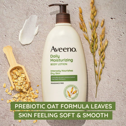 Aveeno Daily Moisturizing Body Lotion with Oat for Dry Skin, Sheer Hydration, 18fl.oz/530ml - Ome's Beauty Mart