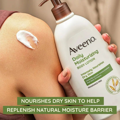 Aveeno Daily Moisturizing Body Lotion with Oat for Dry Skin, Sheer Hydration, 18fl.oz/530ml - Ome's Beauty Mart