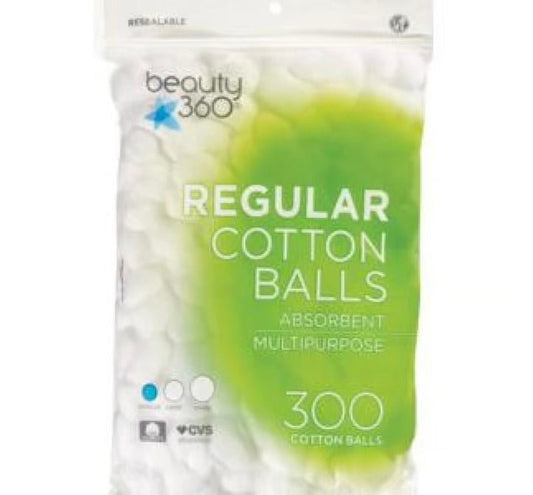 Beauty 360 Regular Cotton Balls | Absorbent | Multipurpose | 300 Cotton Balls - Ome's Beauty Mart