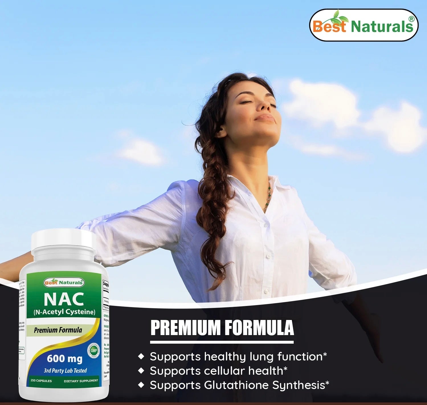 Best Naturals NAC (N - Acetyl L - Cysteine) 600 mg 250 Capsules Exp 04/2027 - Ome's Beauty Mart