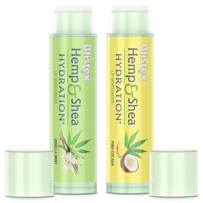Blistex Hemp & Shea Hydration with Shea Butter & Hemp Seed Oil, 0.15 oz, 2 Pack - Ome's Beauty Mart