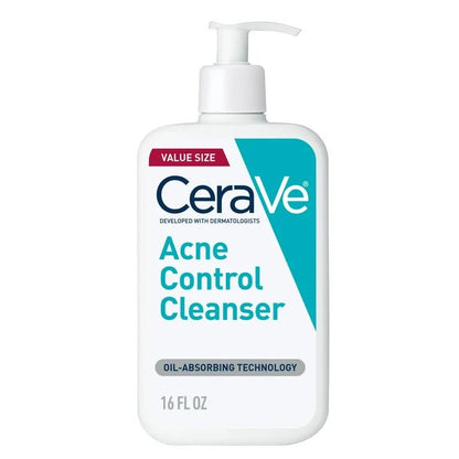 CeraVe Acne Control Cleanser | Acne Face Wash with Salicylic Acid and Purifying Clay for Oily Skin | Value Size 16oz/473ml Exp 01/2025 - Ome's Beauty Mart