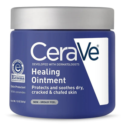 CeraVe Healing Ointment for Face & Body, Protects and Soothes Dry, Cracked, & Chafed Skin 12oz/340g Exp 05/2025 - Ome's Beauty Mart