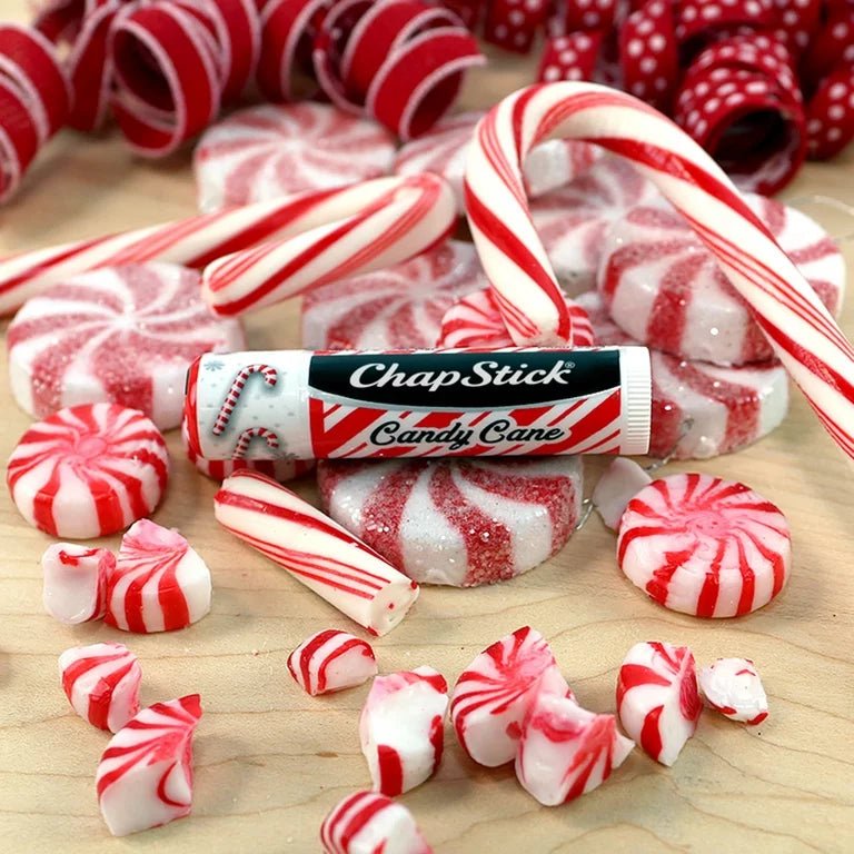 ChapStick Candy Cane Peppermint Lip Balm Tubes - 0.15 Oz (Pack of 3) - Ome's Beauty Mart