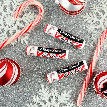 ChapStick Candy Cane Peppermint Lip Balm Tubes - 0.15 Oz (Pack of 3) - Ome's Beauty Mart