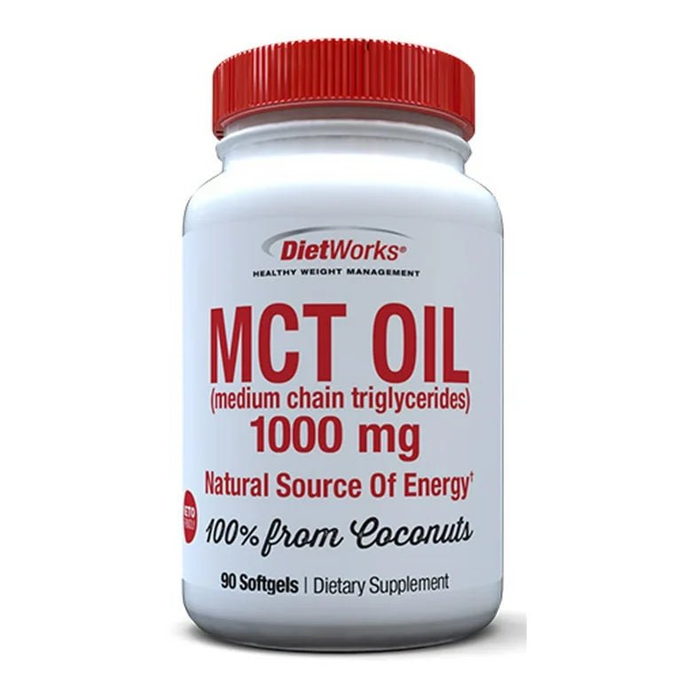 DietWorks MCT Oil ( Medium Chain Triglycerides) 1000mg | Fat Burning | Weight Loss | Keto Friendly | 90 Servings | 90 Softgels Exp 06/2026 - Ome's Beauty Mart