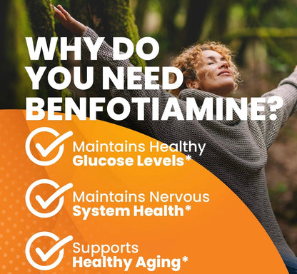 Doctor's Best Benfotiamine 300 with BenfoPure | With L - Leucine | 300mg per Capsule | Helps Maintain Healthy Glucose Metabolism | 60 Capsules Exp Nov 2026 - Ome's Beauty Mart