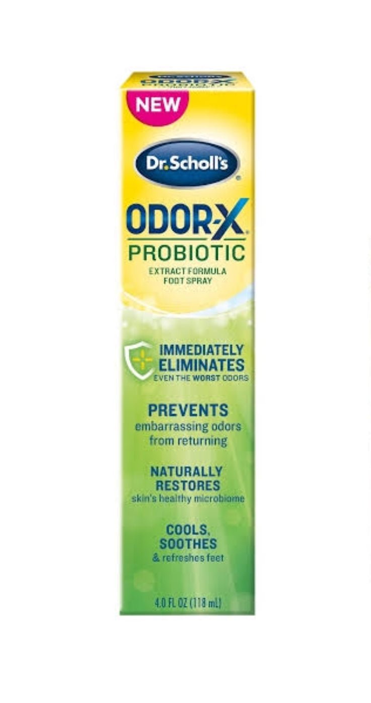 Dr. Scholl's Odor-X Foot Odor Probiotic Foot Spray 4 oz - Ome's Beauty Mart