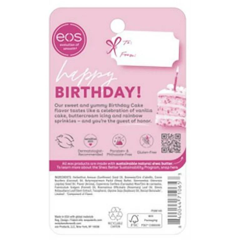 Eos Natural Shea Smooth Lip Balm - Birthday Cake | 0.14 oz | 2 - Pack - Ome's Beauty Mart