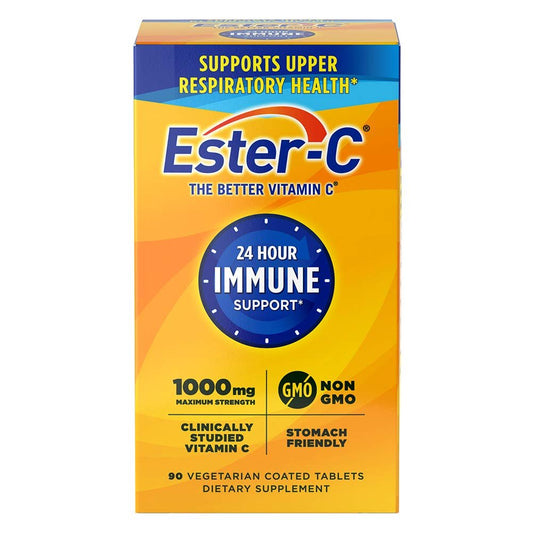 Ester - C Vitamin C 1,000 mg | 24 Hour Immune Support | Stomach - friendly | 90 Coated Tablets Exp 08/2027 - Ome's Beauty Mart