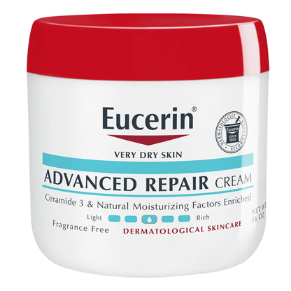 Eucerin Advanced Repair Body Cream for Very Dry Skin | Fragrance Free | Daily Body Moisturizer | 464g/16oz Jar - Ome's Beauty Mart